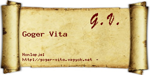 Goger Vita névjegykártya